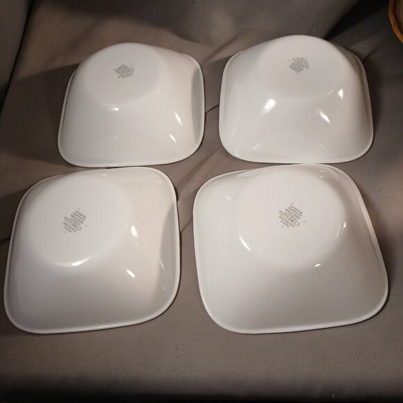 Corelle Corning Simple Lines 4 Square Bowls Vitrelle Glass Made in USA - Picture 7 of 10